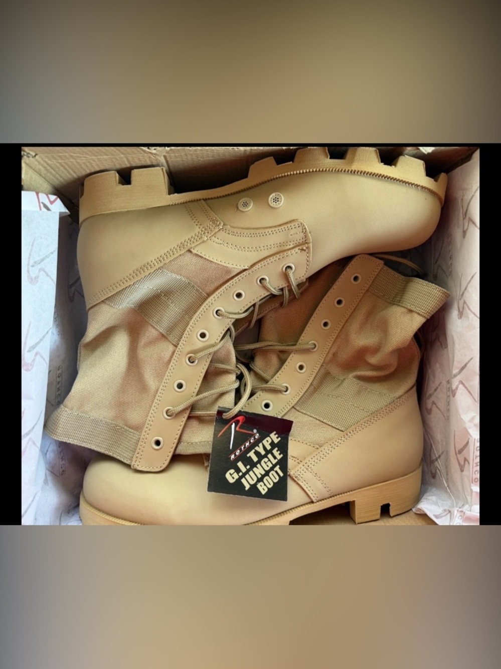 NEW Rothco G.I. Type Jungle Boots - Desert Tan - Men's Size 10 (Item 5909)